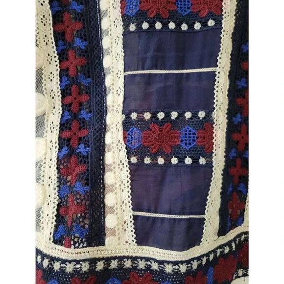 Sea NY Ila lace 3/4 sleeve top | blue multi sz 0 $365 - Picture 10 of 10